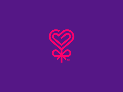 Candy Heart branding candy heart icon logo lollipop mark minimal simplicity