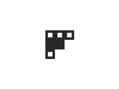 F is for film. film mark logotype chicago illustration simplicity minimal branding logo icon