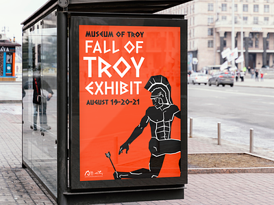 Fall of Troy Museum Exhibit Poster achilles ancientgreece exhibit exhibition graphicdesign illustration museum museumoftroy posterdesign troy