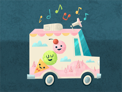 Ice cream, man car cream ice truck van