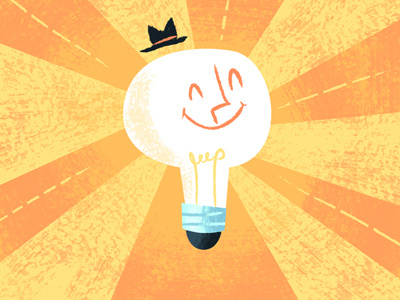 Watts up? bright bulb happy idea light