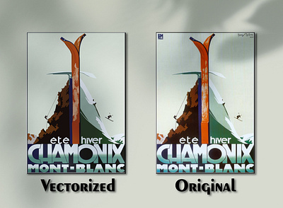 Chamonix Poster branding design digitalization graphic design illustration logo poster redraw redrawing vector vectorization