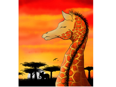 Giraffe adobe design draw drawing freehand graphic design illustration illustrator nft paint painting photoshop vector