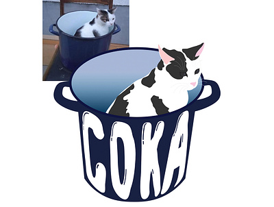 Coka the Cat adobe branding cartoon design digitalization drawing graphic design illustration illustrator nft redraw redrawing typography vector vectorization