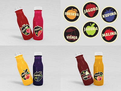 Juice bottles branding design digitalization graphic design illustration logo typography ui ux vector
