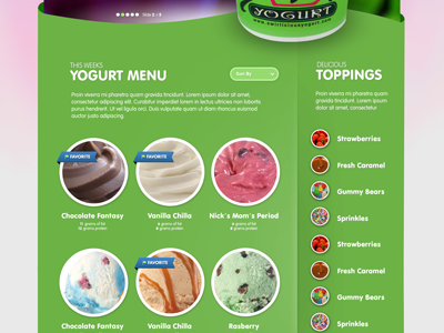 Swirlicious - Frozen Yogurt Homepage (Menu)
