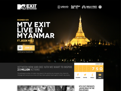 MTV Exit Splash Page charity exit mtv nonprofit