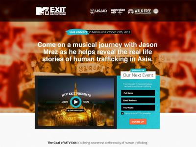 MTV Exit Splash Page - Concept 3