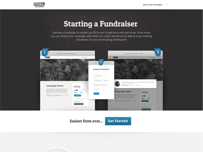 Donate.ly - Explaining Fundraisers Page