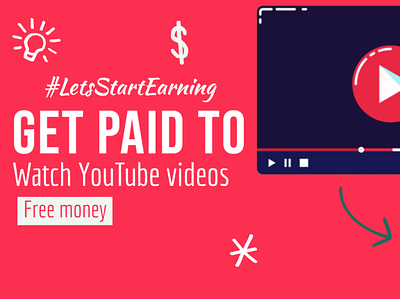 Get paid to watch YouTube videos. (Custom Thumbnail) 3d animation branding graphic design logo motion graphics ui