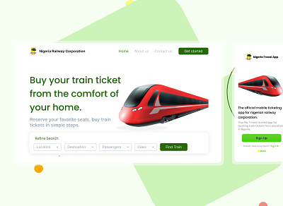 Nigerian Railway Corporation (NRC) app design typography ui ux