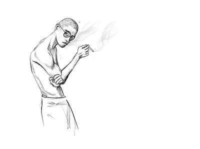Cigarette guy sketch design drawing graphic design illustration painting procreate