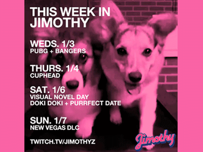 Jimothy GIF Schedule (c. 2018)