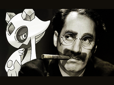 Groucho Marx and his Froslass, 1941 composite image illustration pokemon
