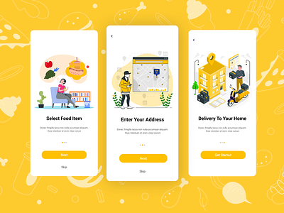 Food App Onboarding Screens UI branding graphic design thedsquad ui