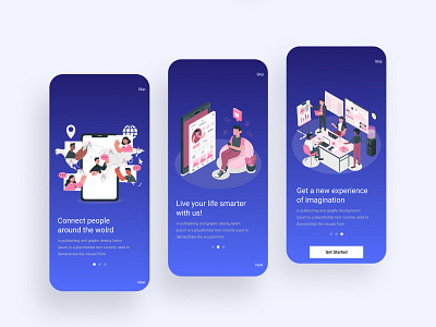 Social App Onboarding UI ios design mobile app onboarding onboarding page onboarding page ui onboarding ui design sajeeb rasel social media onboarding thedsquad ui design