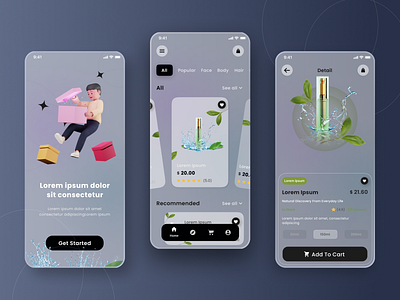 E-commerce cosmetics App UI