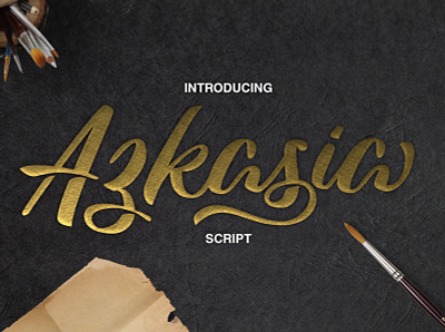 Azkasia Script branding businesscard creative market decorative font design font greeting logo logofont script