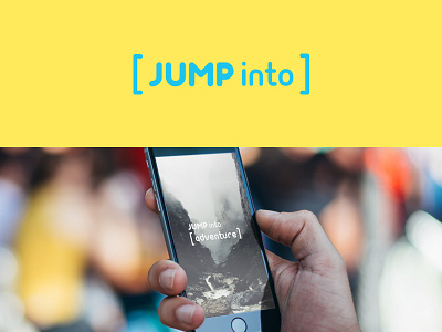 JUMP into adventure app branding logo mock up travel