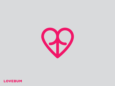 Lovebum branding bum female happy health heart logo logomark love mark pink