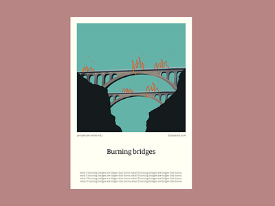 Burning bridges poster design colorful design graphic design illustrated illustration illustrator poster poster design