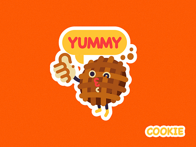 Yummy！ cookie cute delicious emoji pop sticker waffle yummy