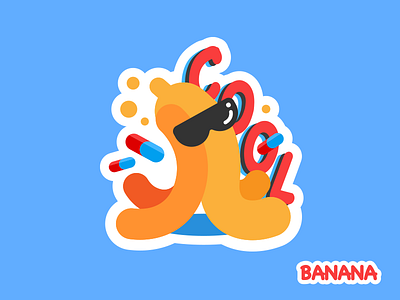 Banana banana cool cute delicious emoji pill pop sticker yummy