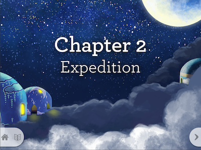 Pan Story Chapter Title Screens app book illustration interactive story title ui