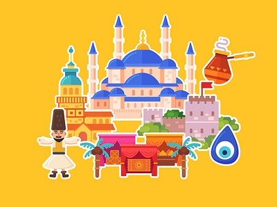 Word Travel Game: Istambul illustraion istambul map town vector world