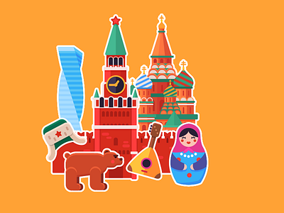 Word Travel Game:Moscow country illustraion moscow town vector world