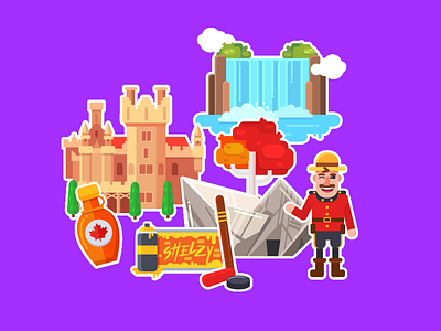 Word Travel Game: Canada canada country illustraion town vector world