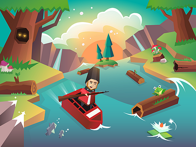 Magic river location 3 android art character concept game ios ketchapp location low poly magic river
