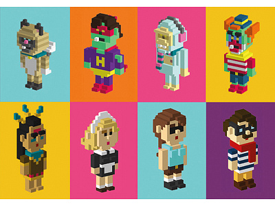 horde characters character game horde qubicle voxel zombie