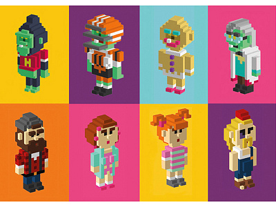 horde characters2 character game horde qubicle voxel zombie