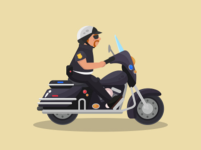 policeman bike character game policeman vector