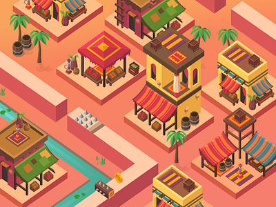 Prince_loc_1 game houses locations low poly town vector