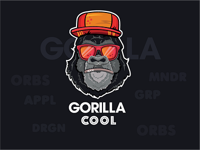 Gorilla Coll Logo fruit gorilla illustration label logo vector