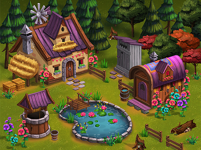 Gypsy House concept forest game house location objects