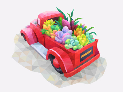 My poly Artbook car coloring illustration lowpoly playgendary poly