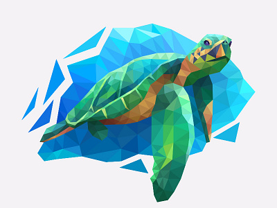 My poly Artbook turtle coloring illustration lowpoly playgendary poly turtle vector