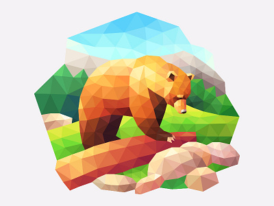 My poly Artbook bear bear illustration lowpoly playgendary poly vector