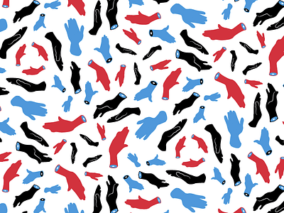 Cut Hand Clap Pattern black clap cyan hand pattern red