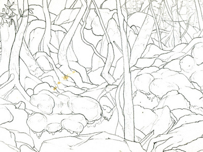 Aokigahara aokigahara forest illustration japan pencil