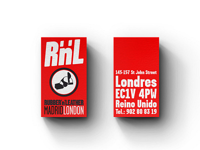 Rubber'n'Leather business card brand business card red