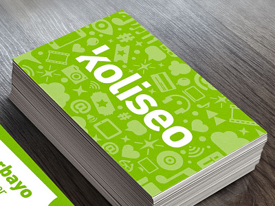 Business cards for Koliseo brand business card green