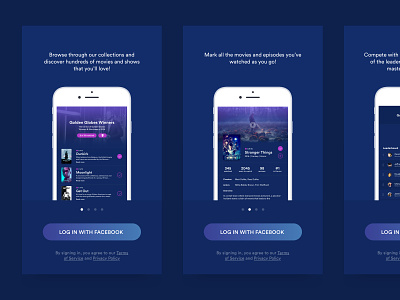 Onboarding for social network for movie lovers app challanges design movies onboarding series sketch social network tv ui ux