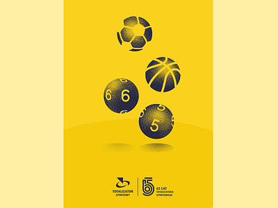 Poster for National Lottery 65'th Anniversary anniversary balls branding funny design funny poster minimalist poster polish polish poster poster poster design simple design smart design sport texture yellow