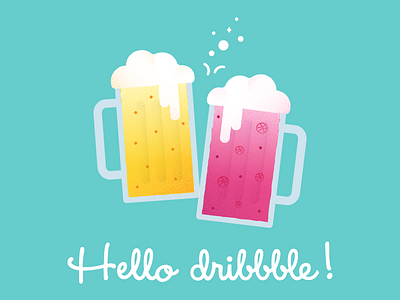 Hello Dribbble! cheers debut dribbble firstshot graphic hello illustration