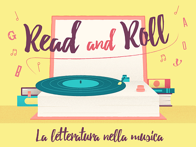 Read & Roll book graphic design illustration music vector