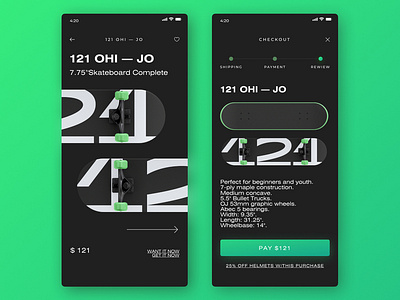 Skateboard app app concept application belarus color design desk ecommerce gradient ios minsk product skateboard typograpghy ui ux
